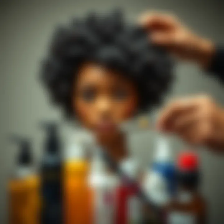 Mastering the Art of Styling Nappy Wigs Close-up of a nappy wig being styled with various tools and products