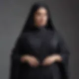 Elegant plus size abaya draped over a stylish backdrop