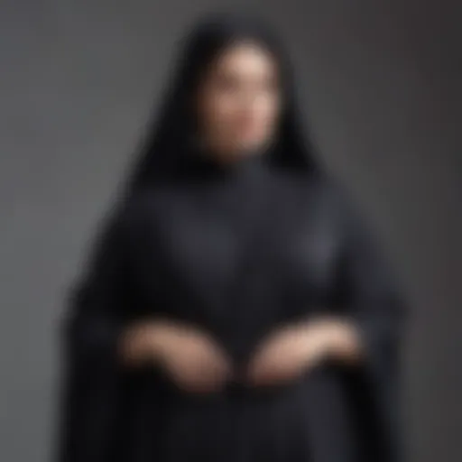 Elegant plus size abaya draped over a stylish backdrop