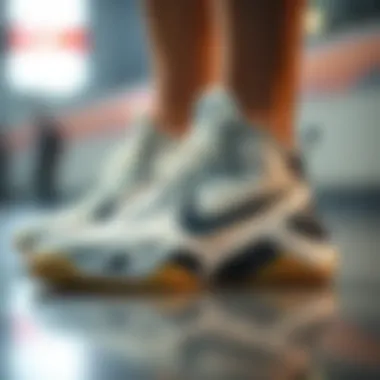 Close-up of Nike basketball low top sneaker showcasing its innovative design