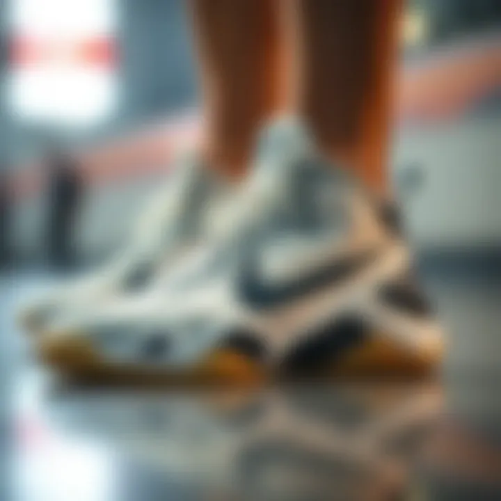 Close-up of Nike basketball low top sneaker showcasing its innovative design