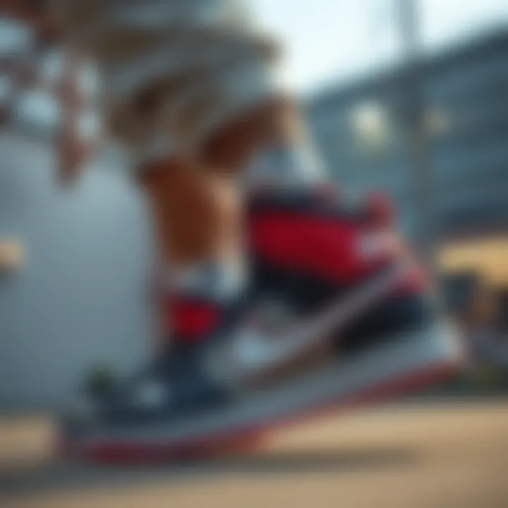 Stylish athlete pairing Nike low tops with streetwear fashion