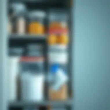 Innovative Organization with Clear Shower Caps Organized storage using clear shower caps for various household items.