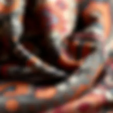 Close-up of intricate paisley pattern details