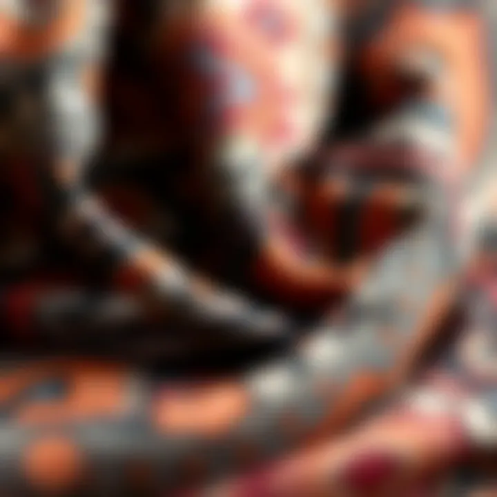 Close-up of intricate paisley pattern details