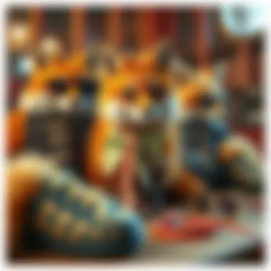 Chic Retro Fox Accessories for Modern Outfits Stylish retro fox accessories arranged artistically