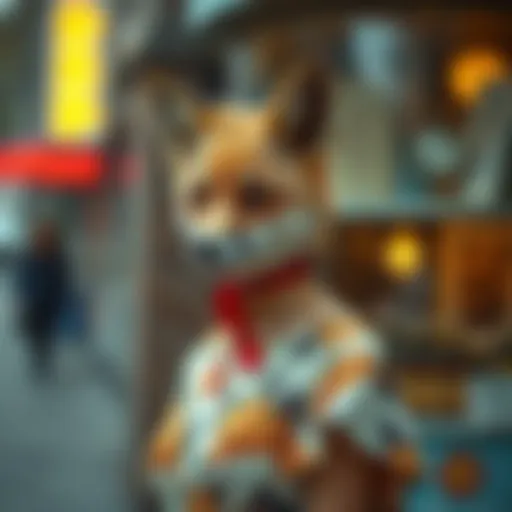 Vintage-inspired fox print dress showcasing retro fashion