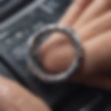 Close-up of a tracking ring showcasing its embedded technology