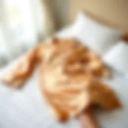 Luxurious silk pajamas laid out elegantly on a bed