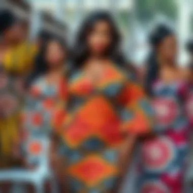 Vibrant Patterns for Curvy Figures Vibrant patterns on plus-size dresses that enhance curves