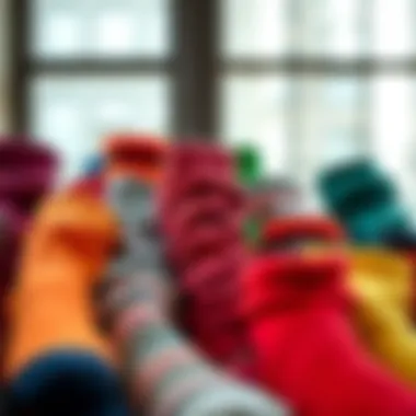 Vibrant Collection of Slouch Socks A variety of colorful slouch socks displayed together