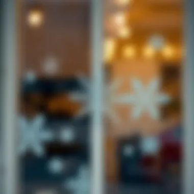 Creative installation techniques for snowflake window clings demonstrated on a window