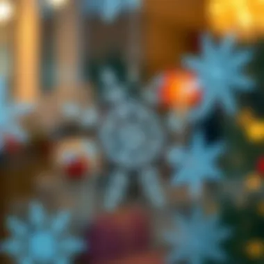 Close-up view of eco-friendly materials used in snowflake window clings