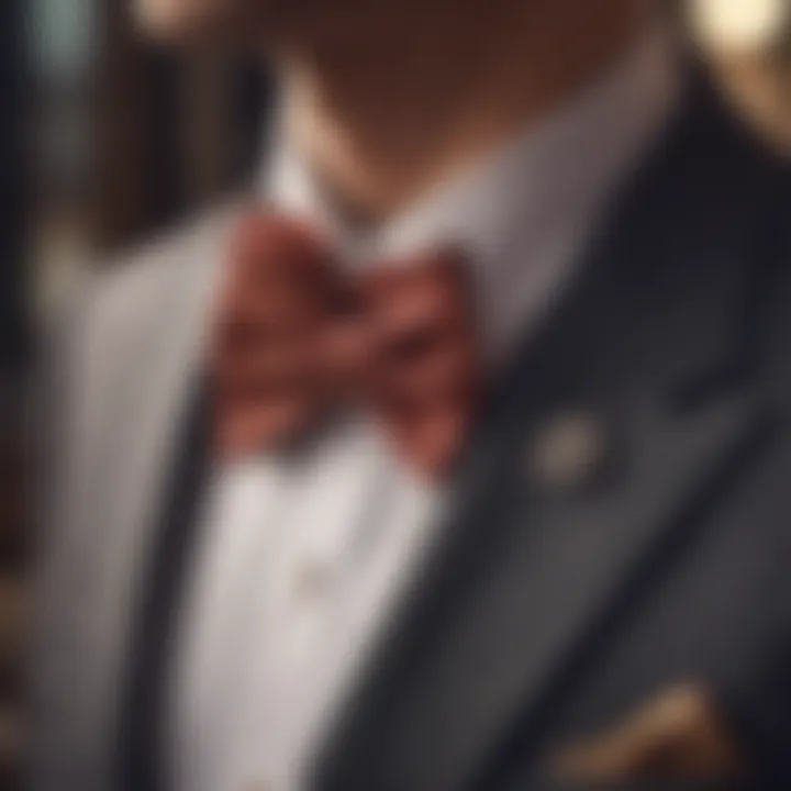 A sophisticated setting showcasing a bow tie lapel pin