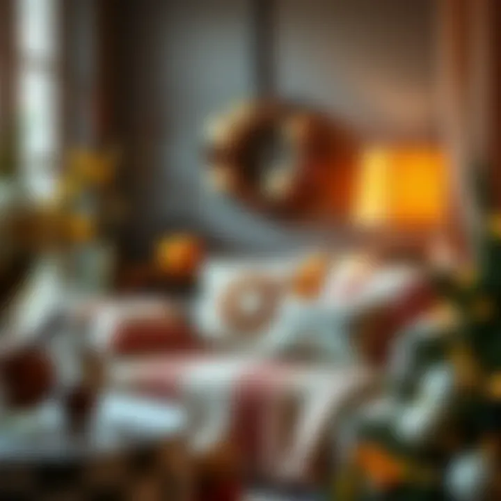 A cozy reading nook featuring Thanksgiving pillows that evoke warmth and holiday spirit