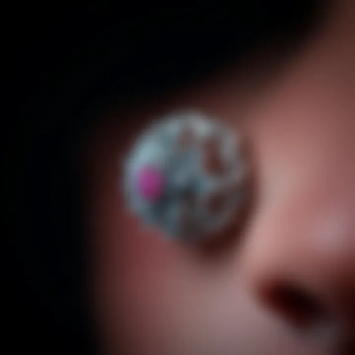 Elegant feminine septum ring adorned with intricate floral patterns