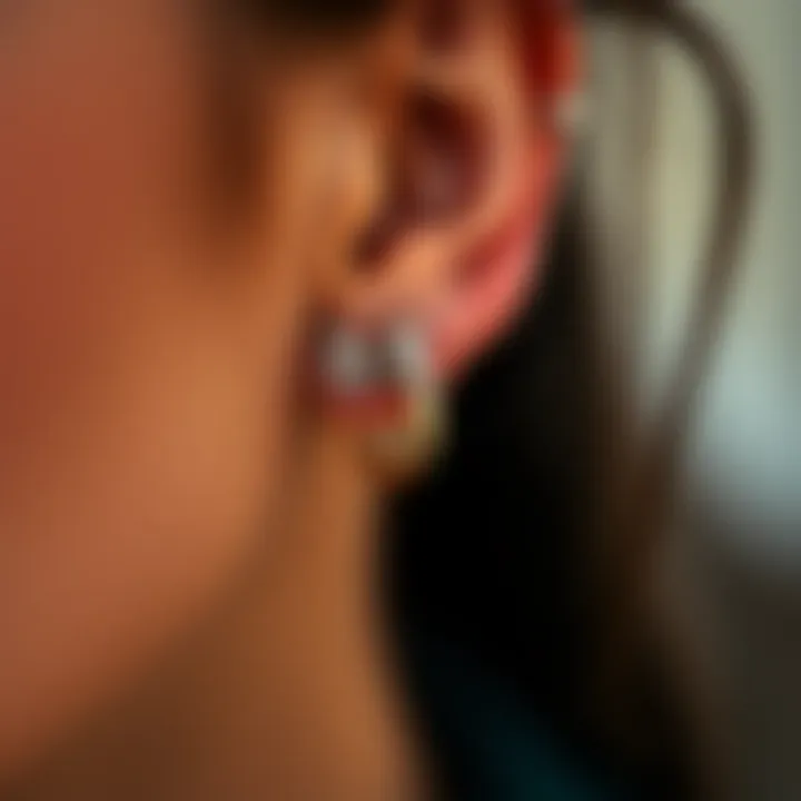 Close-up of a delicate septum ring highlighting fine craftsmanship