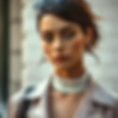 Stylish individual showcasing a chic outfit complemented by a septum ring