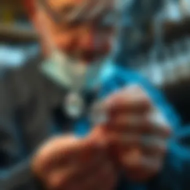 Craftsmanship Behind Crystal Earrings Artisan crafting shiny crystal earrings with precision and care