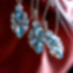 Close-up of sparkling crystal earrings showcasing their brilliance
