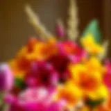 Elegantly arranged silk Hawaiian flowers showcasing vibrant colors