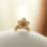 Elegant small flower nose stud displayed on a delicate surface