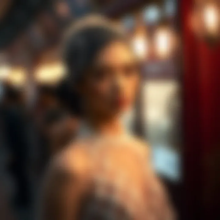 Intricate netted dress design showcasing craftsmanship