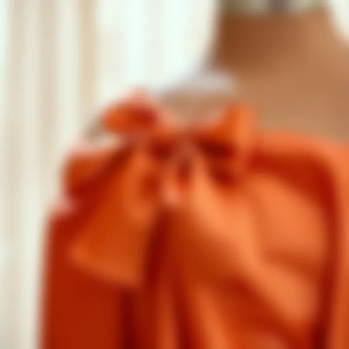 Silk Dress Adorned with Sexy Bow Elegant bow on a silk dress