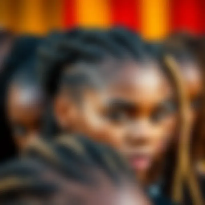 Diversity in Cornrow Cap Styles Close-up of various cornrow cap styles with unique textures