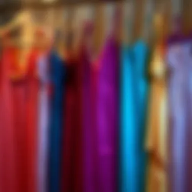 Diverse Palette of Satin Nightdresses A collection of satin slip nightdresses in various colors