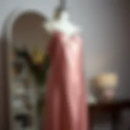 Elegant satin slip nightdress displayed on a mannequin