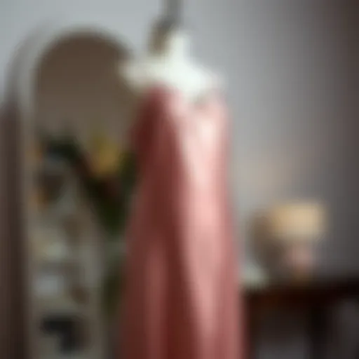 Elegant satin slip nightdress displayed on a mannequin