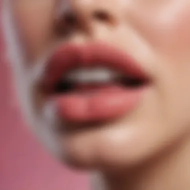 Unique Texture of Silicone Lip Scrubber A close-up view of a silicone lip scrubber showcasing its unique texture and design.