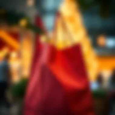 A close-up of a stylish reusable bag made from eco-friendly materials.