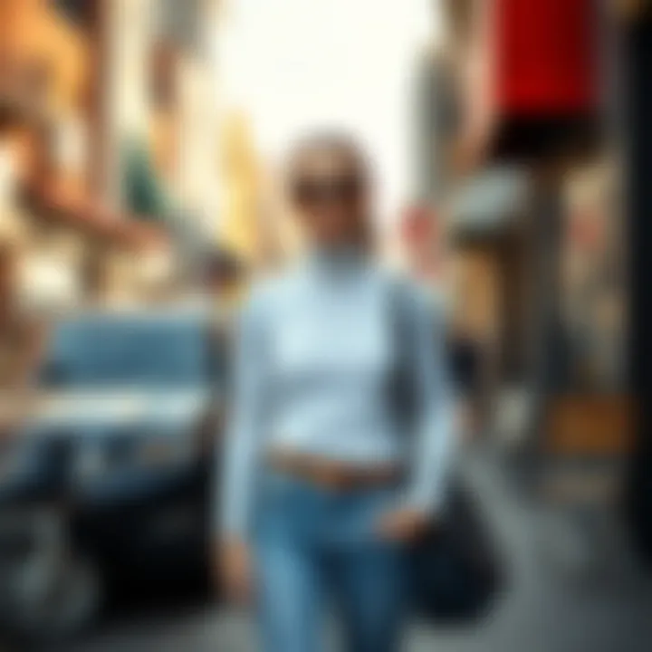 White long sleeve turtleneck styled for a casual outing