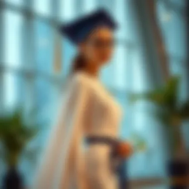 Modern Elegance in Graduation Fashion Elegant tight fitted graduation dress in a modern setting