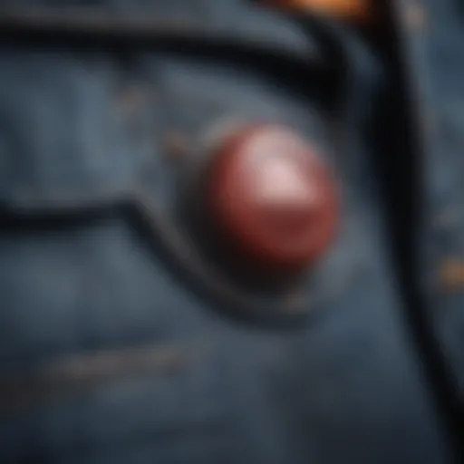 Close-up of a pants button extension showcasing its design