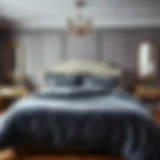 Elegant bedroom featuring a plush washable velvet duvet cover