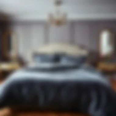 Elegant bedroom featuring a plush washable velvet duvet cover